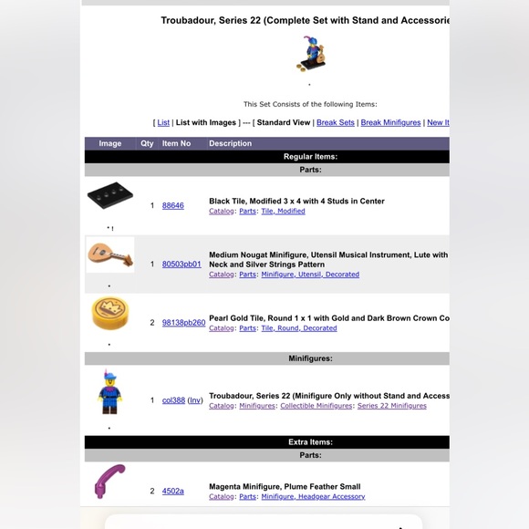 Lego Series 22 Troubadour Col388 - Picture 4 of 7